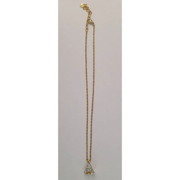 Nina Ricci Vintage Gold Plated Dress Necklace With Approx 25 Rhinestones - Picture 3 of 7